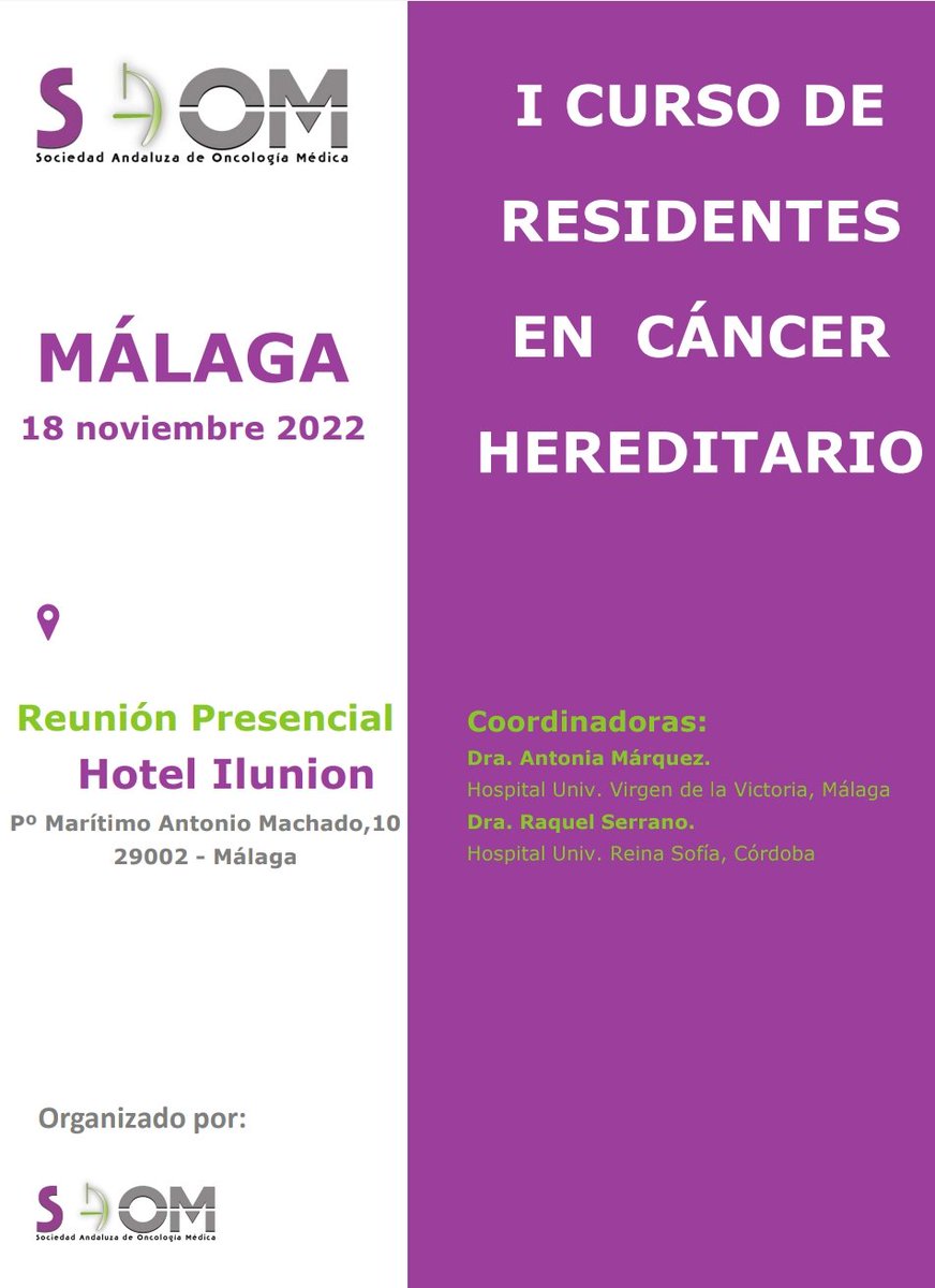 oncologiajerez1's tweet photo. Hoy la doctora @anavrama 👩🏻‍⚕️, encargada de consejo genético en nuestra unidad, y nuestros residentes R5 y R4, han estado en Málaga en el I curso de residentes de cáncer hereditario🧬organizado por @saom_oncologia. Siempre actualizados y en equipo!! 💪🧠 https://t.co/GIBP2Py5dn