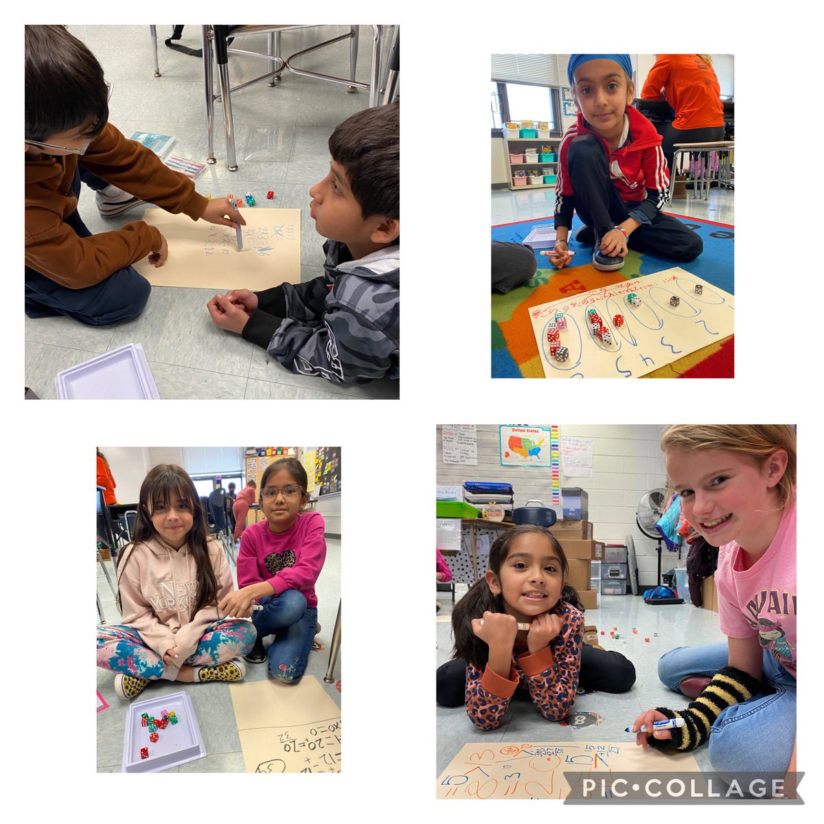 3rd grade students worked on developing strategies for counting equal groups by rolling dice and connecting these strategies to multiplication. #21Learns