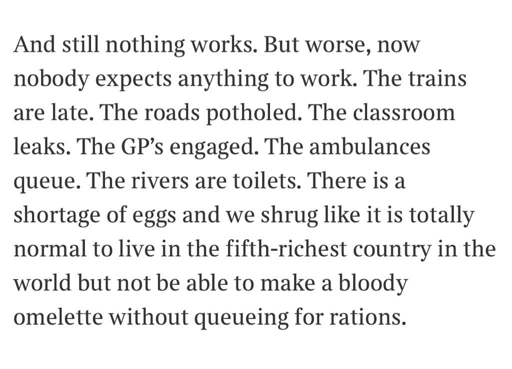MattChorley's tweet image. We live in the fifth richest country in the world and we can’t even buy fucking eggs

Me for @thetimes 

thetimes.co.uk/article/oh-for…
