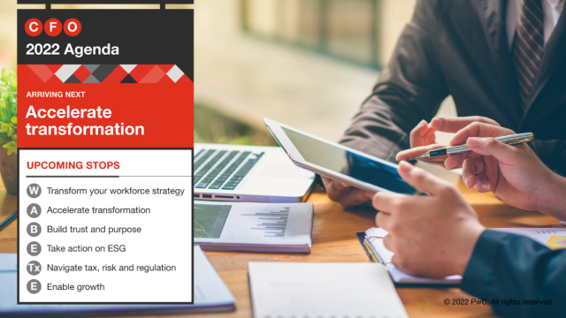 Economic uncertainty isn’t derailing CFOs’ long-term plans for growth — yet. Find out how CFOs are bolstering resiliency and investing to stay on track and emerge healthier and stronger in our latest Pulse Survey. pwc.to/3VcfoZY