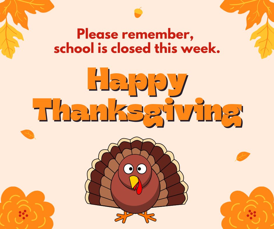 olaschool's tweet photo. School is closed this week for Thanksgiving. Have a blessed celebration, and thank you for your support of OLA! https://t.co/JwEOjbdSIe