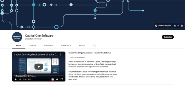 RVARICH1's tweet photo. Capital One Software just launched its own YouTube channel! Check it out and subscribe today to learn more about Slingshot and hear from our experts on #datagovernance, #datamanagement and more. 🎬🎥 https://t.co/MClv3JeBj4 https://t.co/58Sly3MIGd