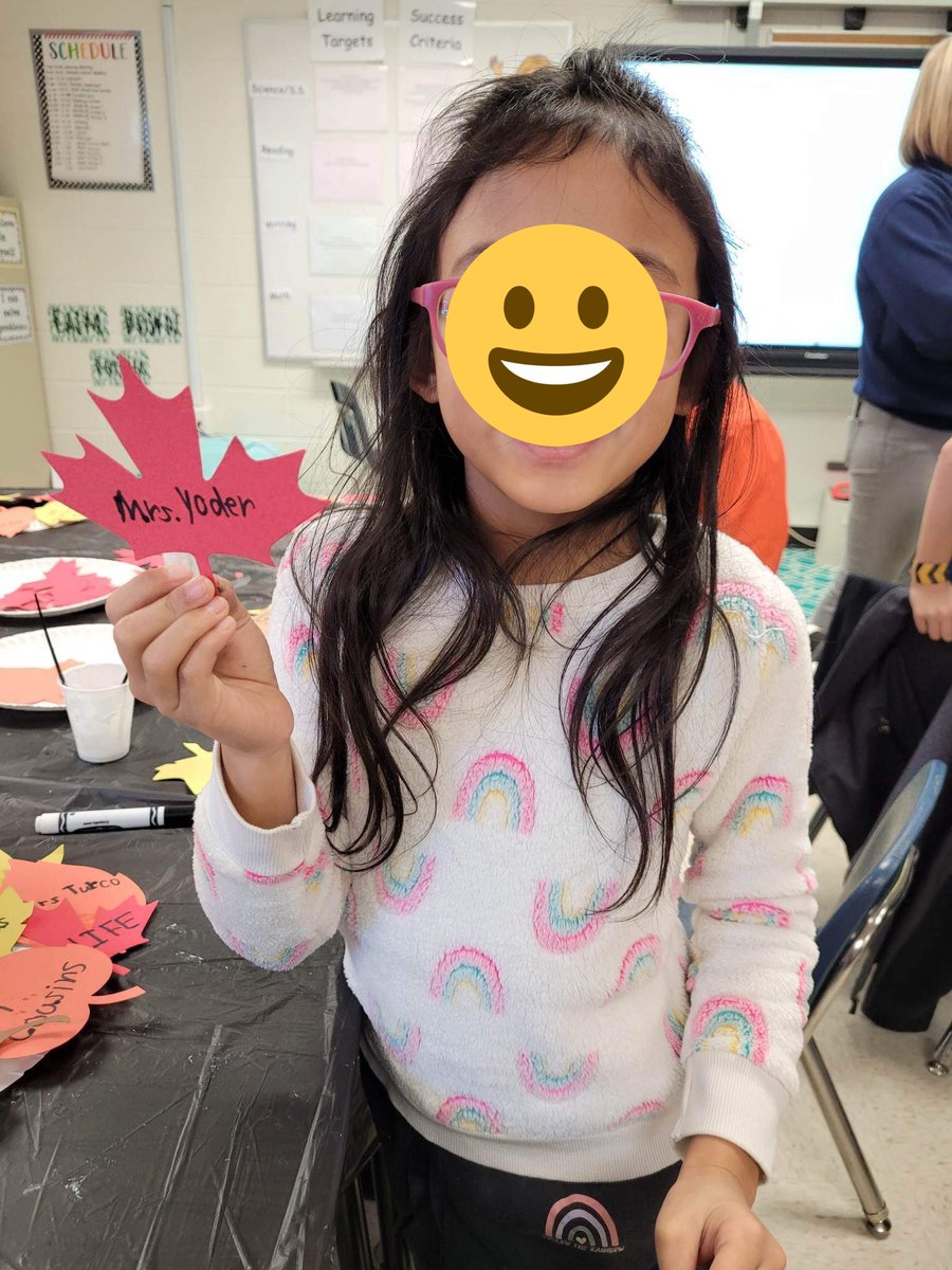 kfyoder1's tweet image. Teachers always wonder if they make a difference in students’ lives.  This just warms my heart. A little added me to her class’s thankful tree.  I only taught her for one year… I see you sweet girl! #aimfam #makingadifferenceonechildatatime