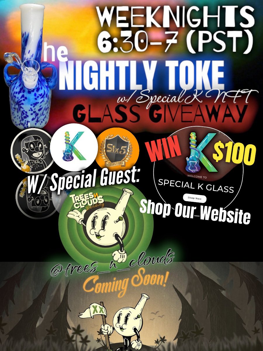 special_k_nft's tweet photo. #RETWEET &amp; BE IN 2 #WIN!

#TONIGHT 6:30PM(PST) let’s get high w/ @trees_n_clouds!

How to WIN:
♦️JOIN US! https://t.co/awdzcqkshC
👣 FOLLOW— @trees_n_clouds, @highheckabecka, @special_k_nft &amp; @Six5Beatz
✅ RETWEET &amp; tag your #BestBud 🍀😉
#AMAs  #NFTs #NFTCollection #eth #doggy https://t.co/98rFysYsSa