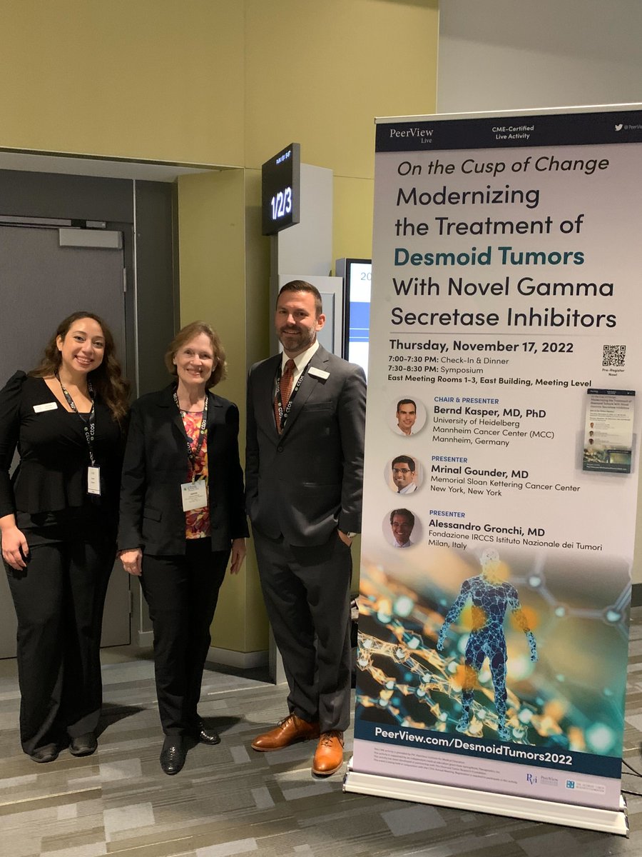 DTRF would like to thank the CTOS members who attended yesterday's <a href="/PeerView/">PeerView</a> symposium on novel therapies for #desmoid tumor treatment at #CTOS2022!

PLEASE NOTE: A *virtual* rebroadcast of this symposium will be held on Nov. 29th @ 7pm EST. Register: bit.ly/DesmoidTumors2…