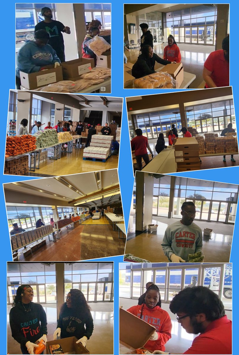 CCA_CarterHS's tweet image. We&apos;re honored to be a part of impacting the DFW area by supporting the @UnitedMegacare with packing meals for the  Thanksgiving Giveaway.
#HungerProject
#CommunityEngagement
#CareWeek2022