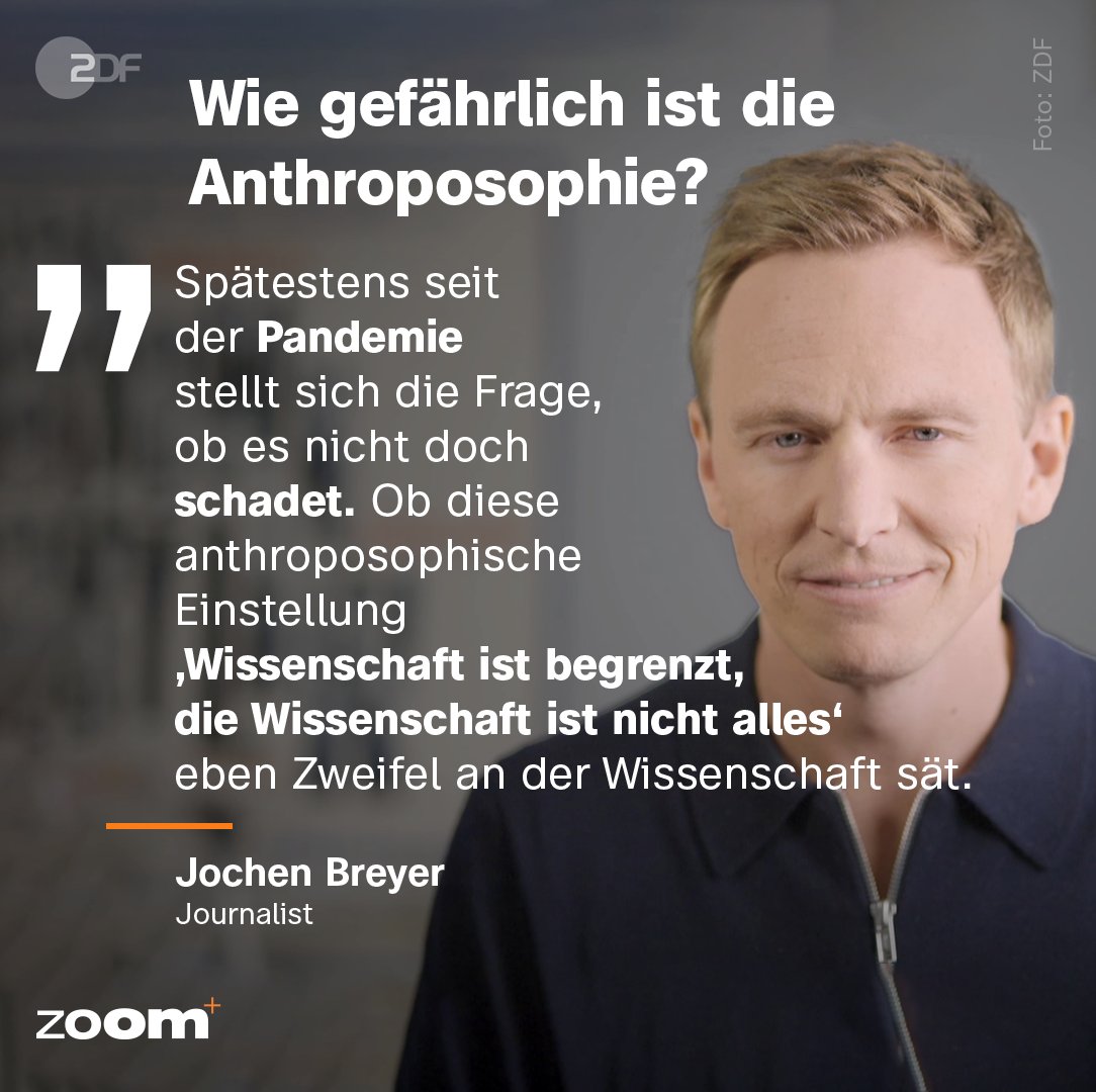 Auch #ZDFzoom beschäftigt sich mit der esoterischen Weltanschauung 'Anthroposophie'. #thymiangnom

@jochenbreyer will wissen: Welches Denken steckt dahinter?

zdf.de/dokumentation/…