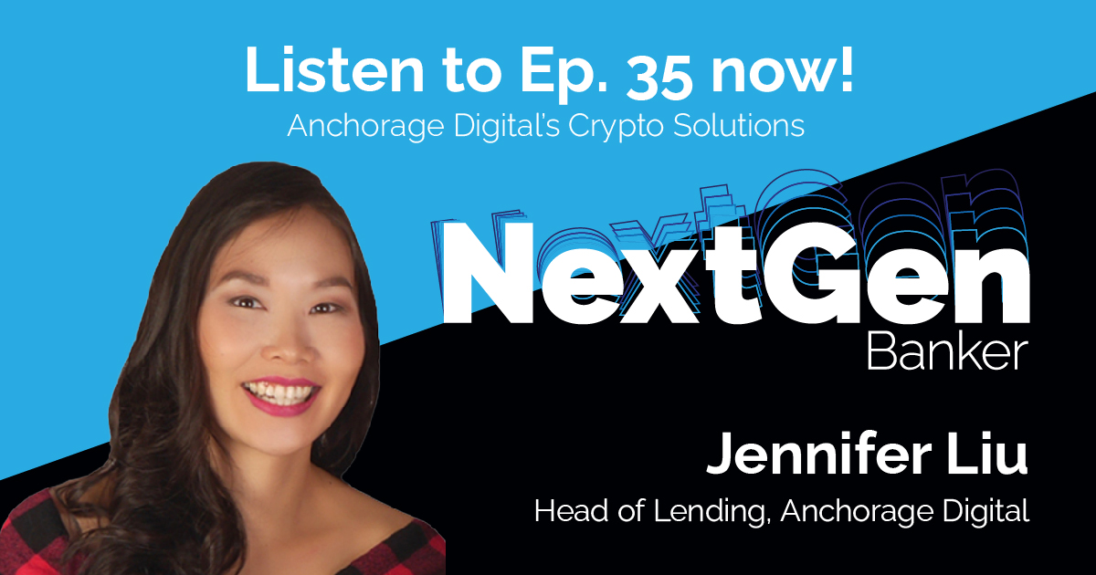 Jennifer Liu heads lending at Anchorage Digital, the first federally chartered crypto bank. Liu talks with Becca and Bryan about how Anchorage supports institutional crypto solutions and her thoughts on the future of finance. 

Listen to #NextGenBanker at sunrisebanks.com/podcast/35-pod…