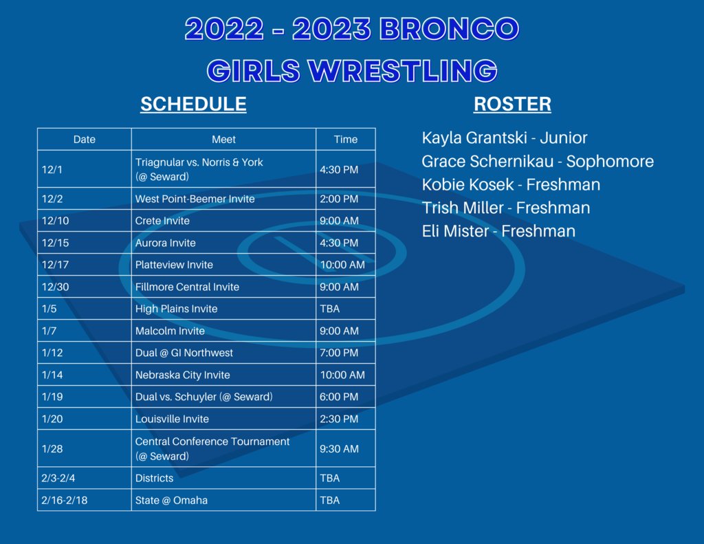 cpsbroncos's tweet photo. Girl's Wrestling Schedule &amp; Roster https://t.co/f8W5LmIFrd