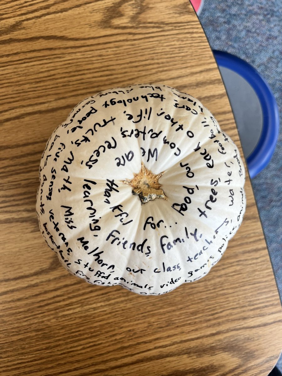 Gpyfer2's tweet photo. Feeling the #HillsidePride in Room 214. We finished our thankful pumpkin today. We are #WestShoreProud to be thankful for…. https://t.co/jX2cHX45JP