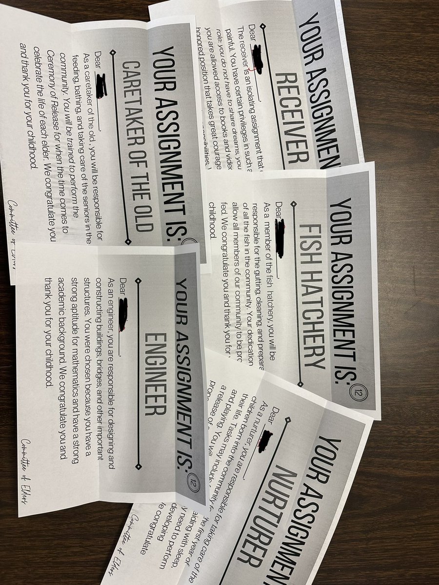 mr_anderlik's tweet photo. Students were so excited to see which #TheGiver (@LoisLowryWriter) assignment they would receive during our Ceremony of Twelves!
🍎
They’re now writing a thank you note or an appeal letter to the Committee of Elders! Happy Friday!
#mms118life #MustangMentality #MatthewsMindset https://t.co/GkEKSxG0nu