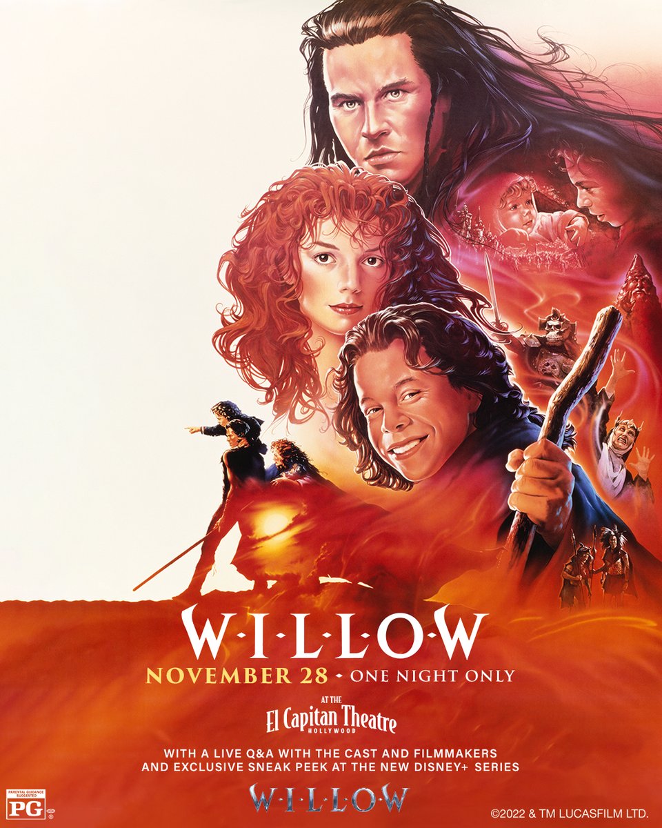 Experience Willow (1988) back on the big screen in a special LIVE event at El Capitan Theatre. Plus, see a live Q&amp;A with cast &amp; filmmakers of the new Disney+ original series Willow, followed by an exclusive sneak peek of this magical series. Get tickets: bit.ly/ECT_Willow