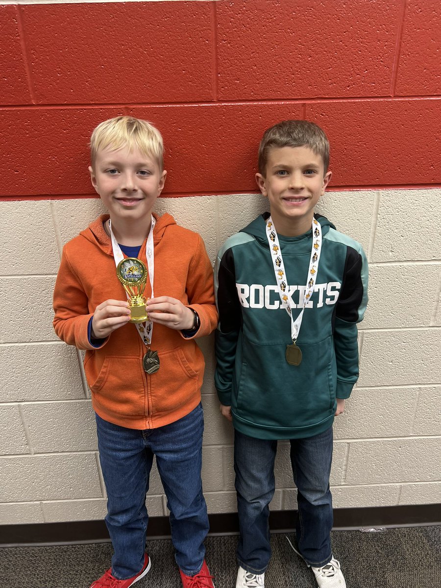 Anna_Elem_Prin's tweet photo. Spelling Bee Champion Robert Cisco-Homan, Runner Up- Brant Heitman. Congratulations! https://t.co/eRSImzflrj