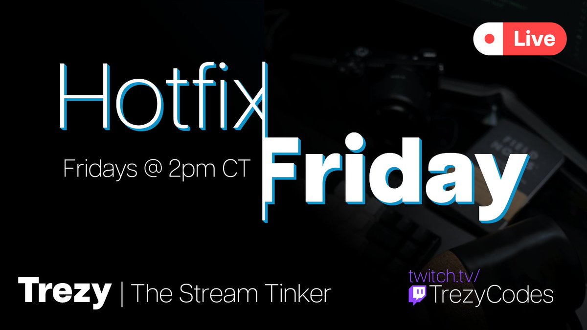 TrezyCodes's tweet image. Yo, it's time for Hotfix Friday! I'm gonna add some games to the bot to take my mind off of Twitter's demise, so come hang out and entertain me! 🤖
twitch.tv/TrezyCodes