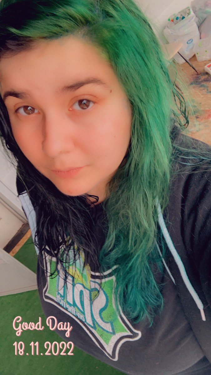 Apugs97's tweet photo. I need to get more merch but still supporting/promoting @MattG124 with the shirts that i have. Wear them all the time lol also new hair color that matches this shirt 😂😊 https://t.co/cLmFSYKoDF