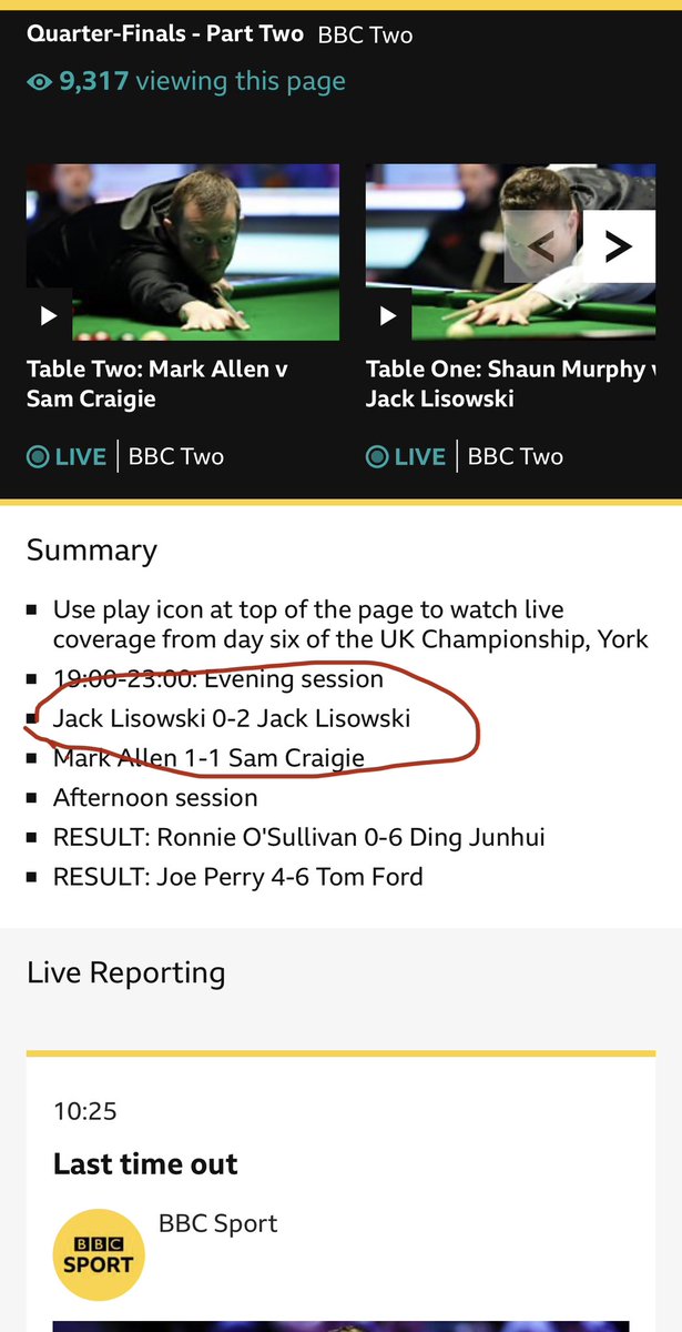 Totalmusic1's tweet photo. @JackLisowski @BBCSnooker looks like you’ve got a tough opponent there Jack! I’ve got a fiver on you to win thankfully! Fingers crossed… https://t.co/FtOLou1tj6