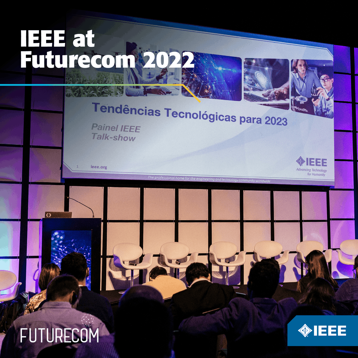 IEEEorg's tweet photo. #IEEE members joined other expert technologists at #Futurecom2022 to see what's in store for the future of technology, and to share predictions of their own. Impact Creators explored a variety of future-focused topics centered around #5G, AI and more. https://t.co/RdEfoQzgrL
