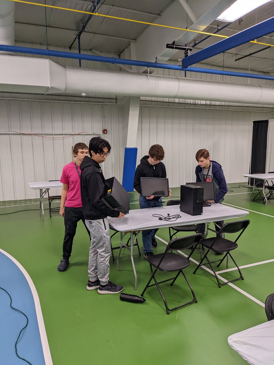 MrCookBHS's tweet photo. Proud of all of our TechFest teams today! Bluffton's hardware challenge, coding, and cyber hunt teams are pictured below. Congrats to Hudson, Logan, Lukas, and Sam for their 2nd place finish in the cyber hunt competition! https://t.co/VMAeO7P1SS