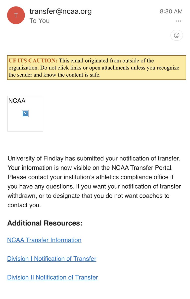 Thank you to the coaches at the University of Findlay for giving me the chance to continue my academic and athletics careers. With that said, I have entered the Transfer Portal with 4 years of eligibility left.