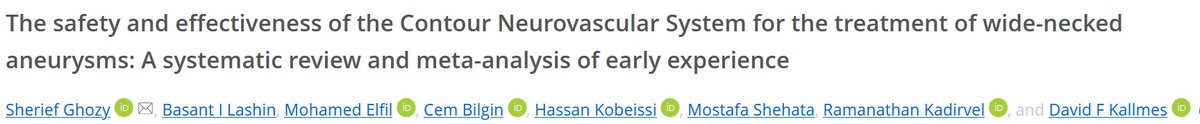 You can now read our meta-analysis <a href="/INR_WFITN/">Interventional Neuroradiology</a> providing the first collective evidence for the Contour System <a href="/IncCerus/">Cerus Endovascular</a> bit.ly/3ELpg7C

While waiting for future RCTs, the early-experience-based findings are promising, with good efficacy and safety profiles.