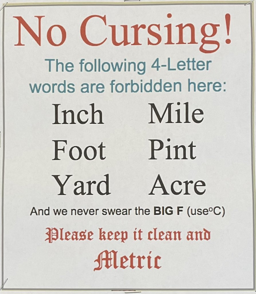 ManuKumar's tweet photo. Love this poster that my daughter’s science teacher has posted in her class! #GoMetric https://t.co/UJOSr5VAF1