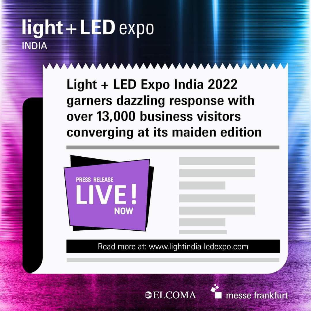 The chief industry association, Light + LED Expo India turned out to be a highly-lucrative business event for the Indian lighting industry.
The b2b event equipped with over 1,000 lighting products, drew in 13,617 business visitors.
For more info:bit.ly/3Xclo6O