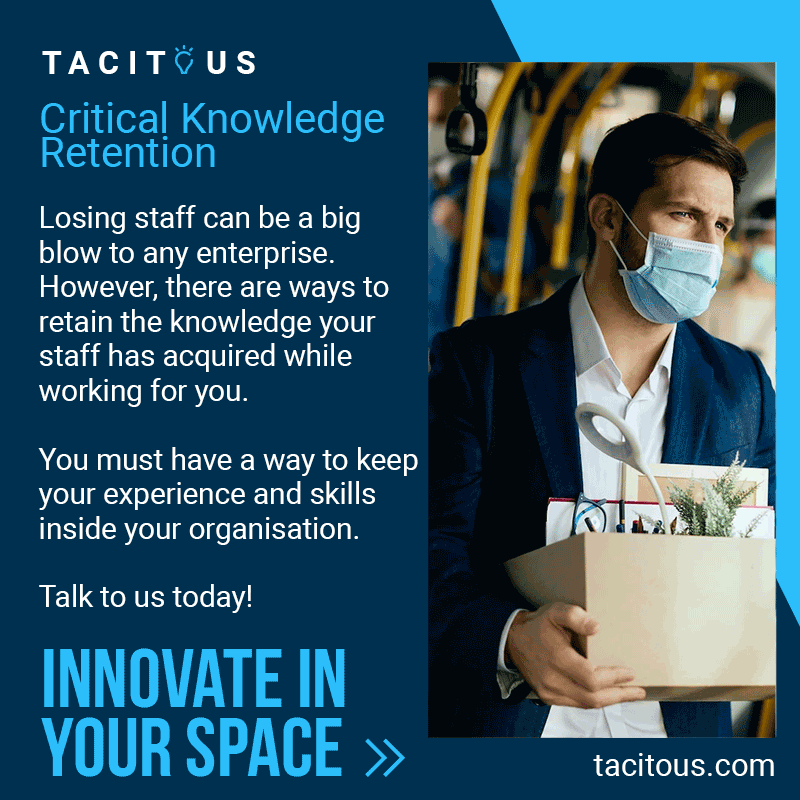 TacitousKM's tweet photo. ⚙️ Knowledge Management reduces the impact of staff turnover! A study by the Society for #HumanResource Management (SHRM) found that companies with effective Knowledge Management processes experienced a 30% decrease in the loss of #criticalknowledge due to employee departures. #k