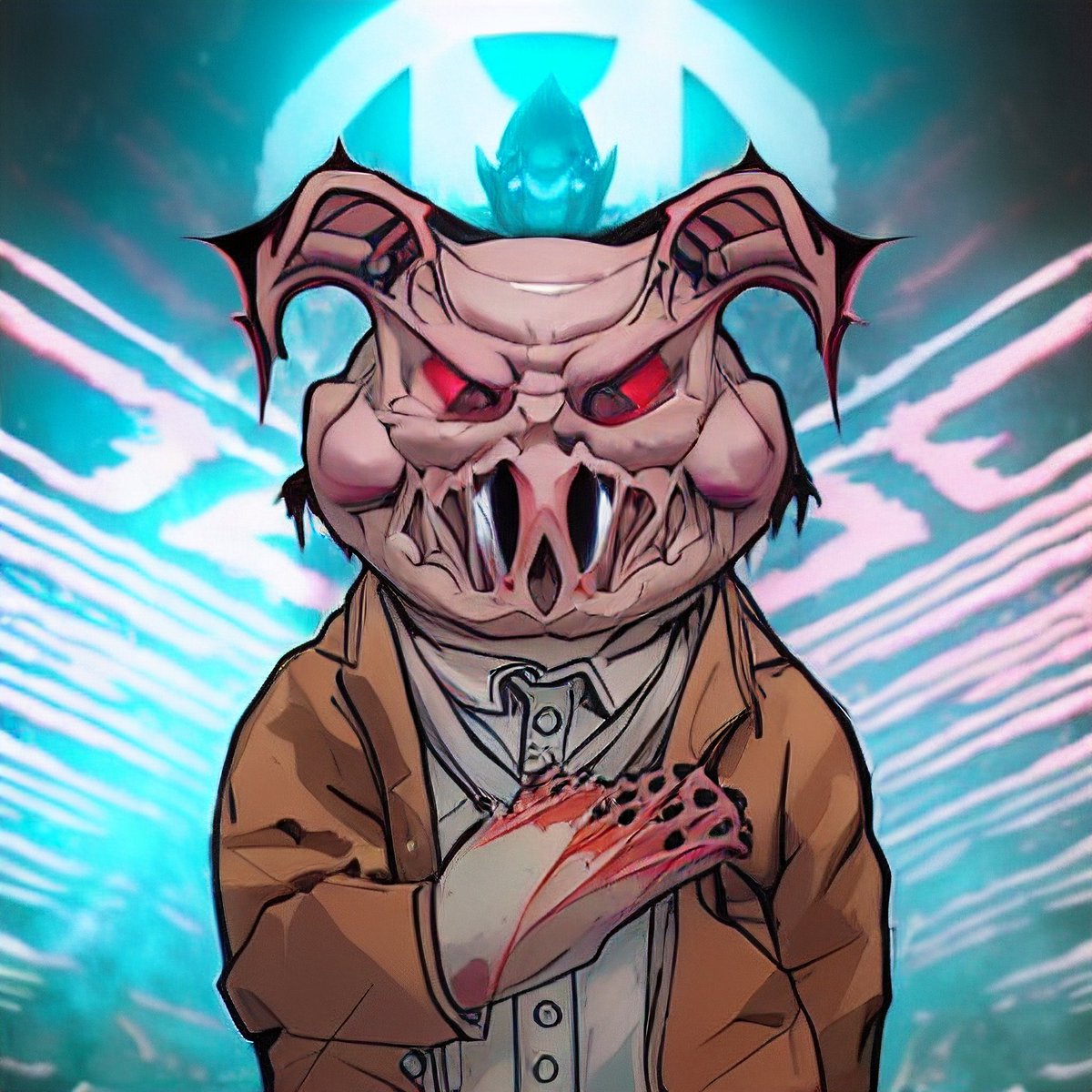 GoNP_NFT's tweet image. @GangsofNewPork2 X @moodoonft 
"Possessed Pork"

An upcoming art collab! 
868 supply 
Each Original Piggy Blinder has a match!
Own pairs can earn you $sol
Stay tuned to both discords for details to come!