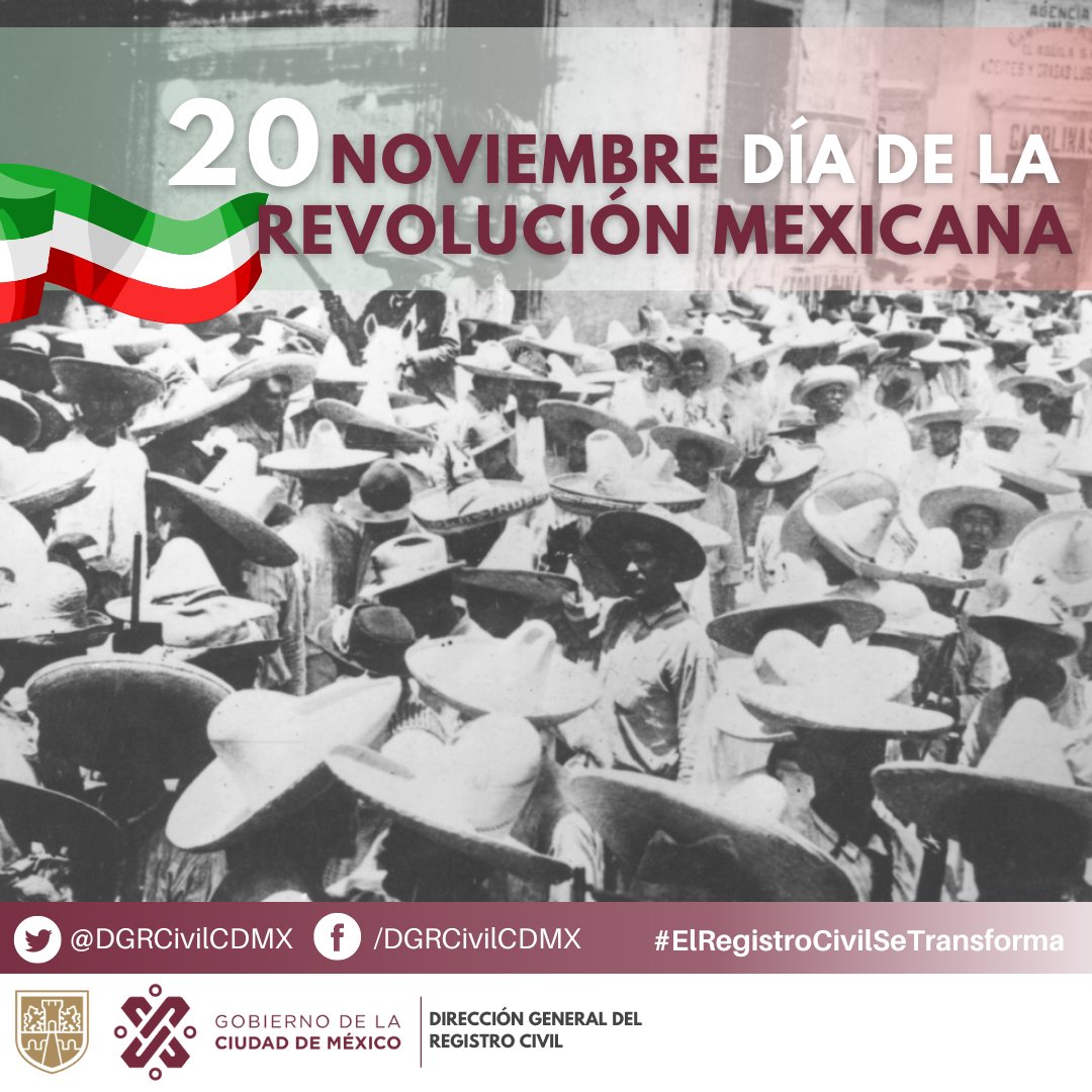 DGRCivilCDMX's tweet photo. 🇲🇽 Hoy conmemoramos el 112 Aniversario de la Revolución Mexicana 🇲🇽
Recordamos a los personajes que hicieron historia y lucharon con honor por la democracia y la transformación de México. 
¡Viva México, Viva nuestra historia!

#ElRegistroCivilSeTransforma #RevolucionMexicana https://t.co/Isg7lgg9mh