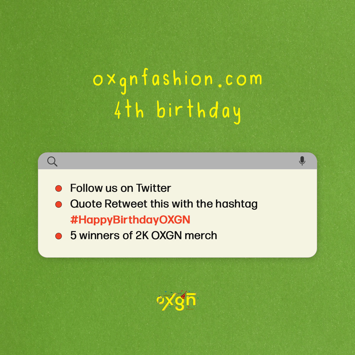 OXGNFASHION's tweet photo. It's https://t.co/8Zd64QO0ua's birthday today and we're giving away exclusive goodies &amp; vouchers to 5 lucky winners here on Twitter! #HappyBirthday https://t.co/wJEOsKAIHL