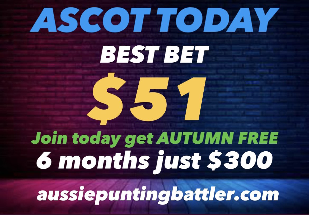 🚨🚨$25 FREE SWING

Like / RETWEET for chance at $25 on our BEST BET at Ascot paying $51!

🥇Caulfield Cup $23
🥇Everest $26
🥇Derby $26
🥇Eagle $13
🥇Sprint $26

Recent BEST BET winners

🥇$41🥇$26🥇$22🥇$22
🥇$21🥇$20🥇$19🥇$19
🥇$18🥇$16🥇$15 🥇$15

aussiepuntingbattler.com/product-page/s…