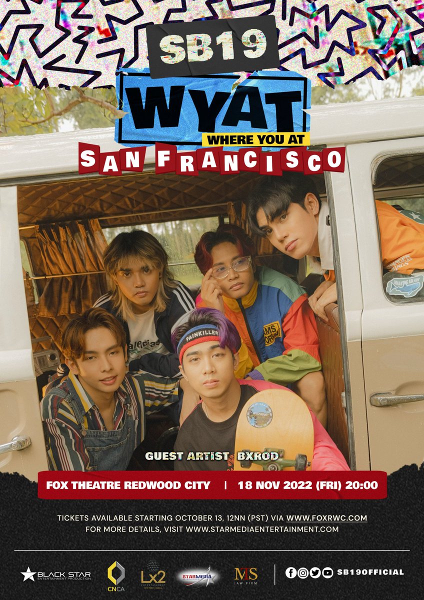SB19TrendsPH's tweet photo. [ TAG UPDATE ]

The day came for #WYATTour's last leg in the US!

See them perform live at Fox Theatre, Redwood City tonight at 8 PM PST (12 PM PHT)!

Make some noise with the tags below!

UPDATED TAGS:
D-DAY WYATTourSanFrancisco
@SB19Official #SB19
#WYATTourSF https://t.co/VpONDNkhPP