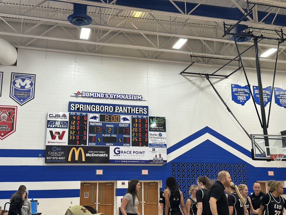 It was a fast paced 1st quarter. Springboro and Lakota East are tied at 13. Aniya Trent was impressive with 7 points