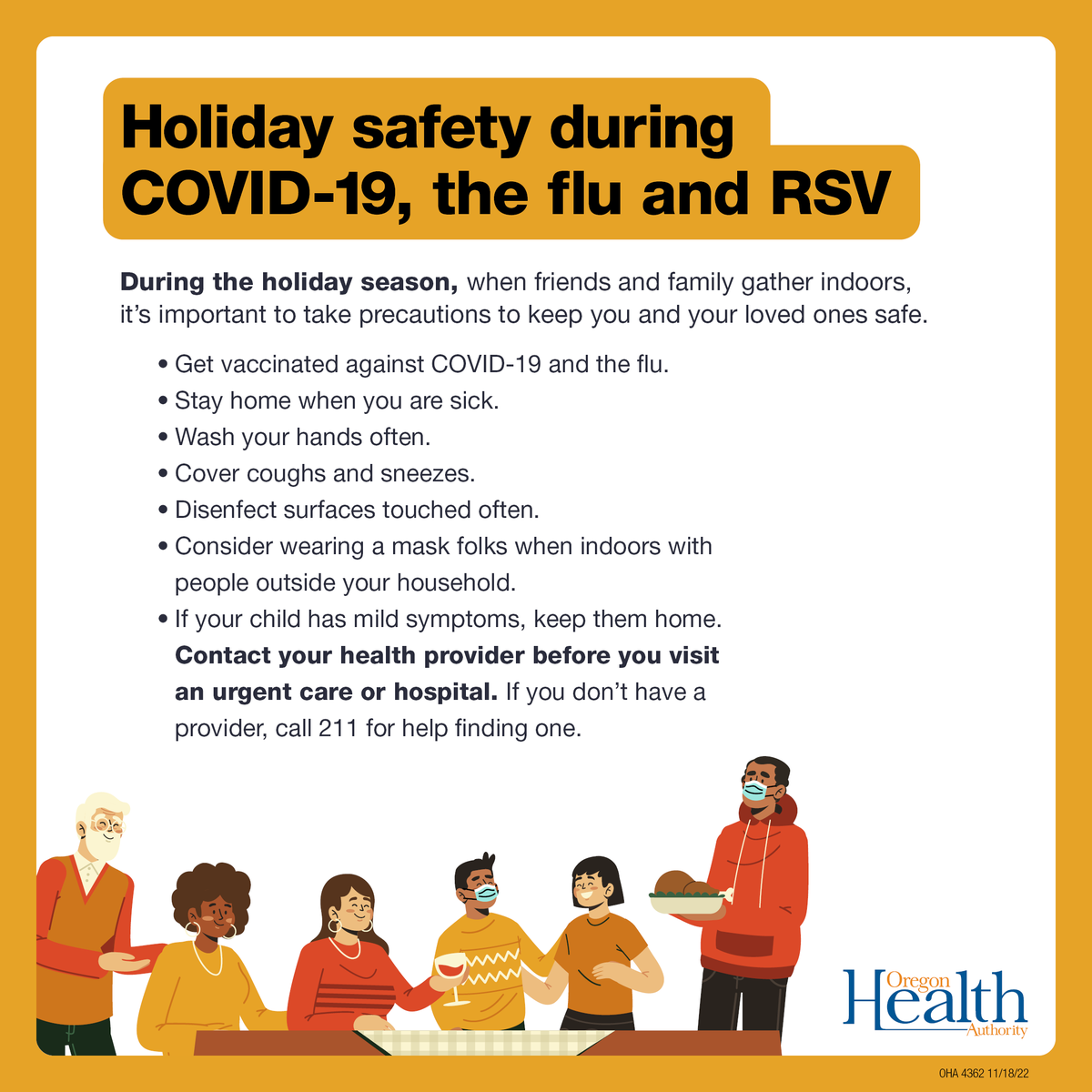 OHAOregon's tweet image. An increase in severe respiratory infections this season is putting pressure on Oregon’s already-strained hospitals as the holidays approach.

Here’s how you can protect yourself and your loved ones from circulating viruses, including RSV: ow.ly/opb350LIJbz