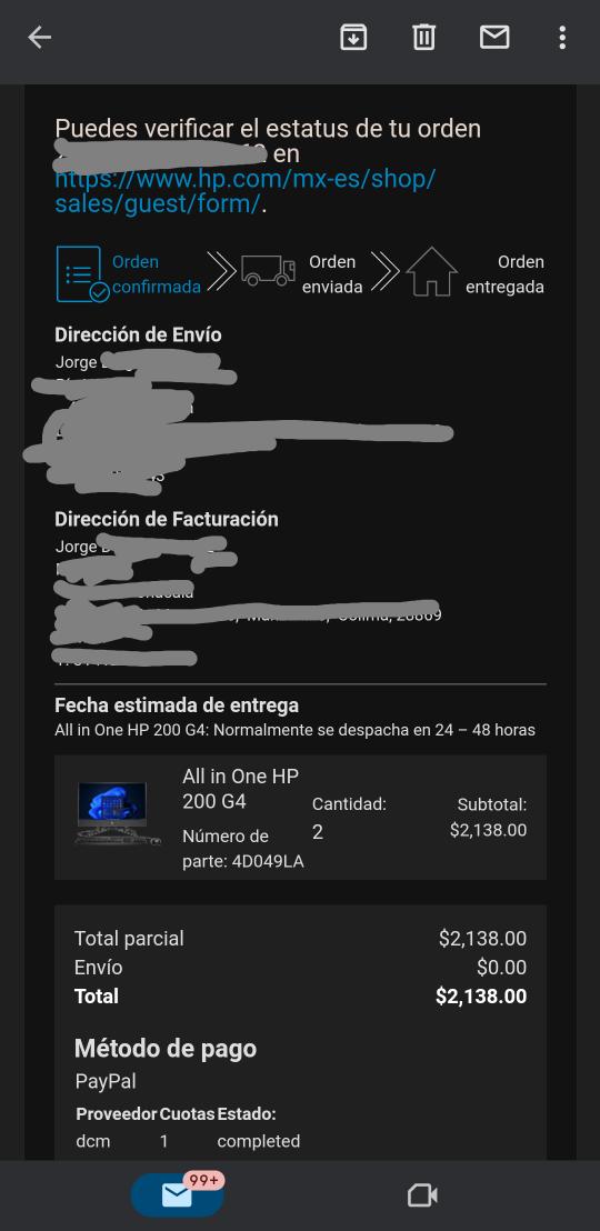 JoshDeVal's tweet image. #Profeco #AtencionProfeco #BuenFin2022
La tienda online de #HPMexico ofrecio el producto All In One HP 200 G4  a $1,069 MXN, la cual compre y casi 12hrs después cancelaron mi compra sin mi consentimiento!
#HpNoCumple