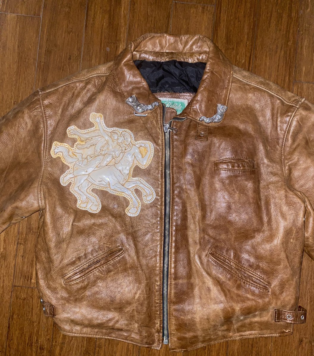Leather tooling  work/ Metal work for the collar. Evangelist sample 1/1