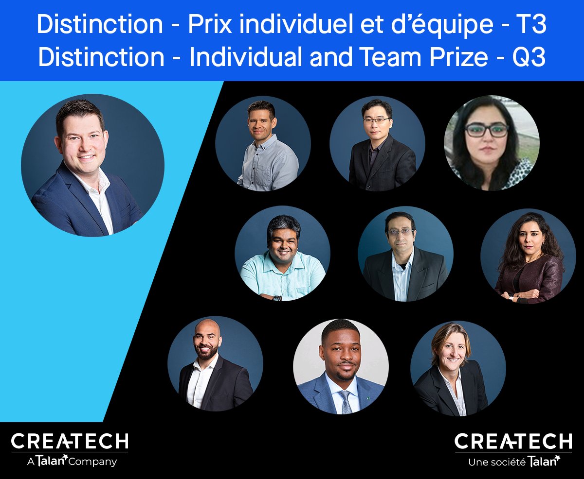 CreatechCa's tweet image. Congratulations to Pedro De Oliveira Lourenço (individual) ainsi qu&apos;à Andre Luiz Da Silva, Ben Jiang, Sada Khalid Shaikh, Sai Vignesh Rathnachalam, Sudipta Chakraborty, Kenza Baba, Ali Masoud, Mickson Desrosiers et Patricia Thiberge (team).

#employeeappreciation