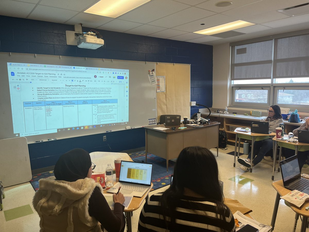Ms_Maslak's tweet photo. Great day of collaboration with my favorite team! Identifying our ACCESS 🎯 students, creating an Action Plan &amp; sharing ideas and strategies for the upcoming weeks to ensure all students are getting support needed to be successful! @OakRidgeEL #Npd117 @OakRidgeNPD117 https://t.co/r81OJX6W1y