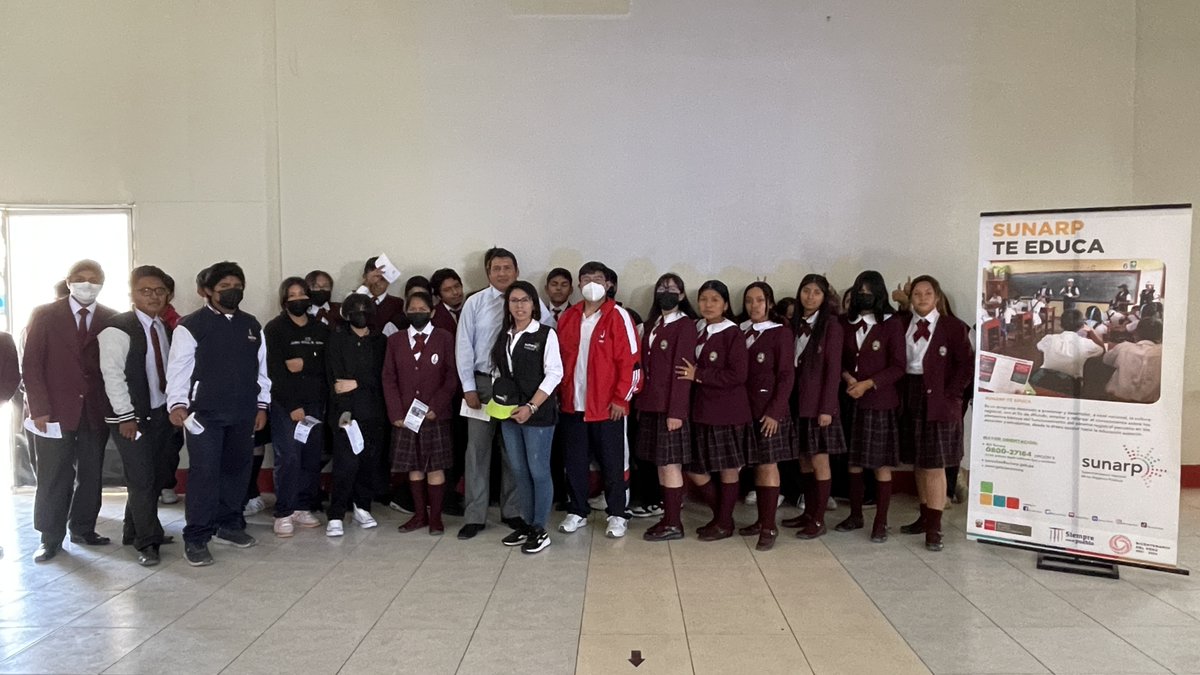 SunarpOficial's tweet photo. #NoticiasSunarp | Nuestros especialistas de la Zona Registral N° XII – Sede Arequipa, realizaron el programa #SunarpTeEduca, con el tema Conoce la Sunarp y los servicios que ofrece, en las Instituciones Educativas “San Antonio” y “Justo Juez”, del Distrito de Majes, El Pedregal. https://t.co/5XQtyX6OVv