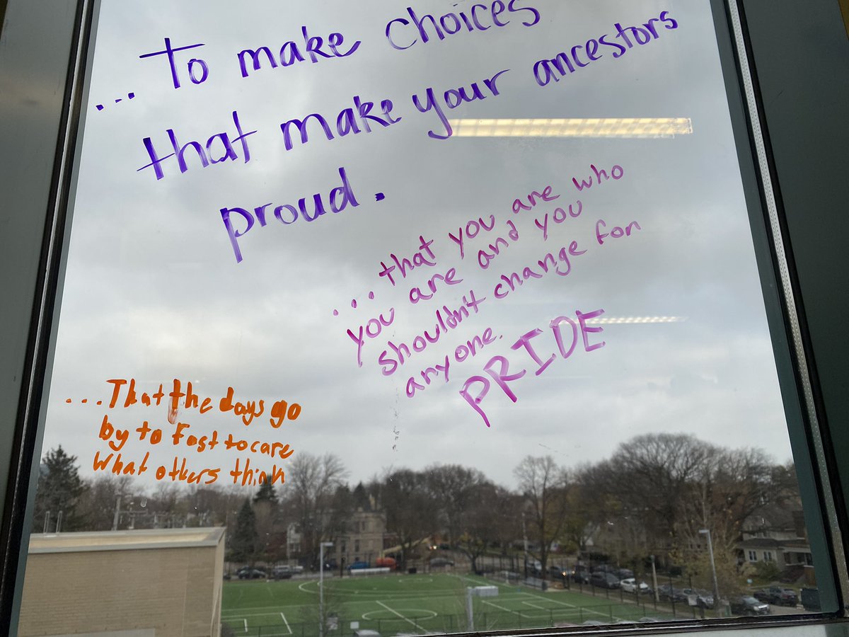 After reading the poem, Remember, by <a href="/JoyHarjo/">Joy Harjo</a>, students created a line of poetry for something that should be remembered about present day life. These were recorded on our Windows of Poetry. #nativeamericanheritagemonth #oakpark97 #bebrooks97 #libraries97