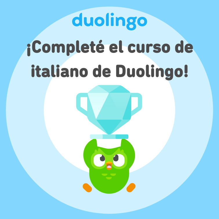 encenall's tweet photo. He acabat el curs d'italià de Duolingo! #IAraQue https://t.co/Y9f1qttWdP