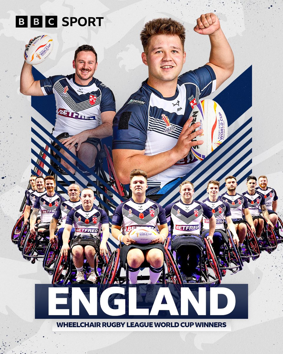 BBCSport's tweet image. ENGLAND ARE THE WORLD CUP CHAMPIONS 🏆

#BBCRL #RLWC2021
