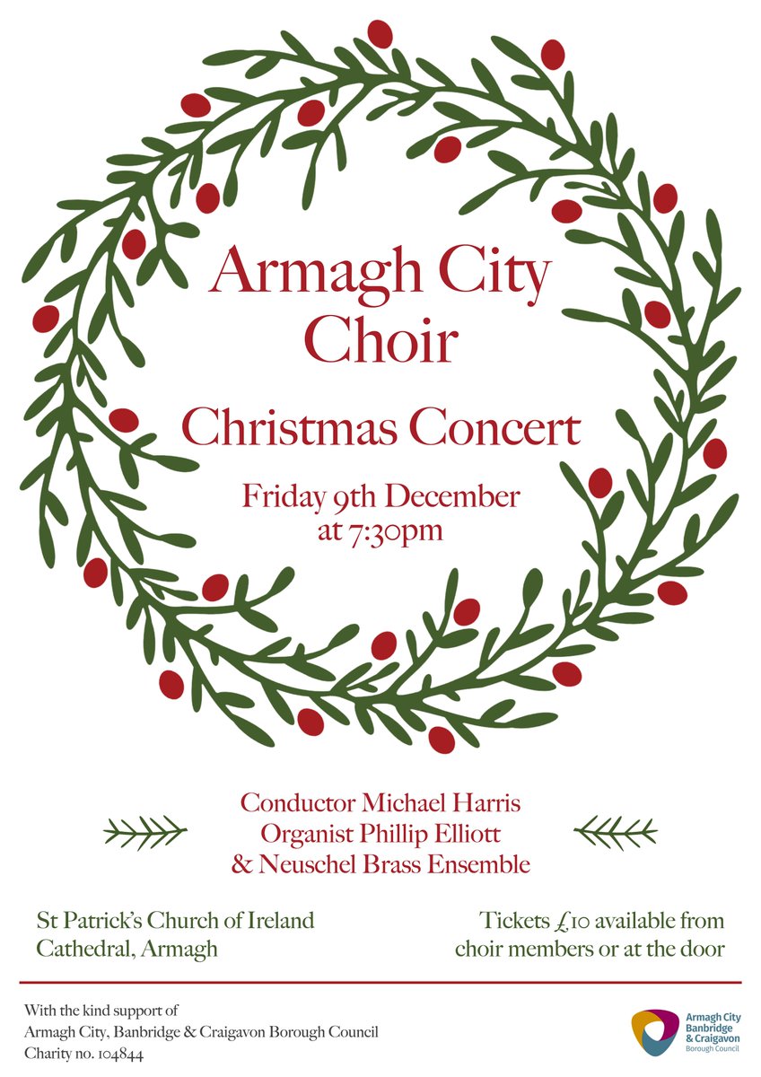 Save the date - our Christmas Concert in the Church of Ireland Cathedral Armagh is on the 9th December. See you there!