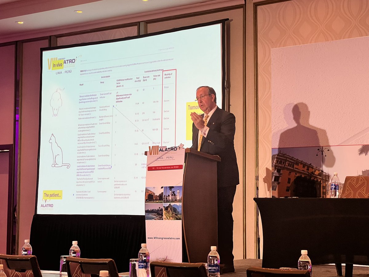 GoLigyta's tweet photo. Is happening now: Magistral lecture @protonterapia biology is liquid, Flash does not expose the biology of the cell because it is fast, Dose between 8-50 Gy, heterogeneous data. Effect of exploring immunoprotection #ALATRO profesor Felipe Calvo https://t.co/ZIjuC2xkUj