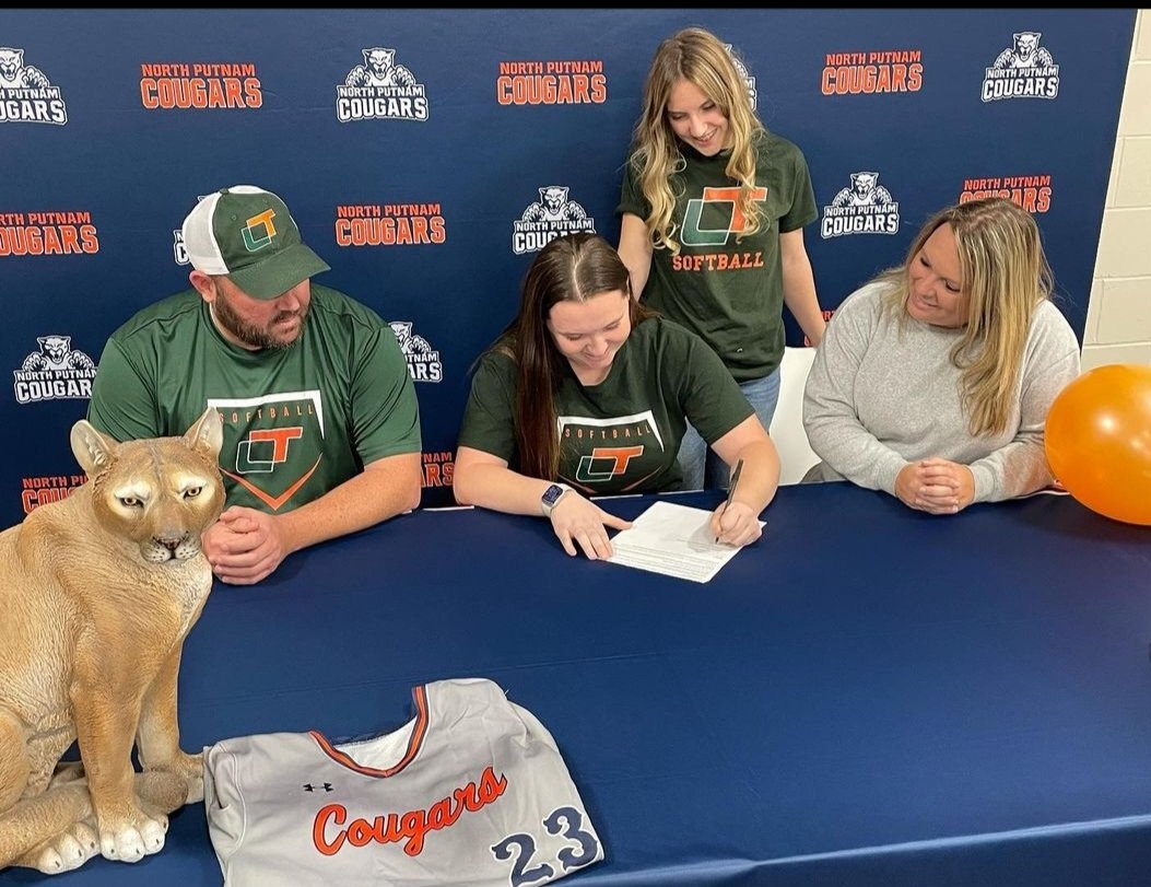 NPHSSOFTBALL_'s tweet photo. It is official North Putnam  Senior Kyndal Brewer signed to pitch for Lincoln Trail.  Congrats to Kyndal and her family. https://t.co/ZfIhMN27ZZ