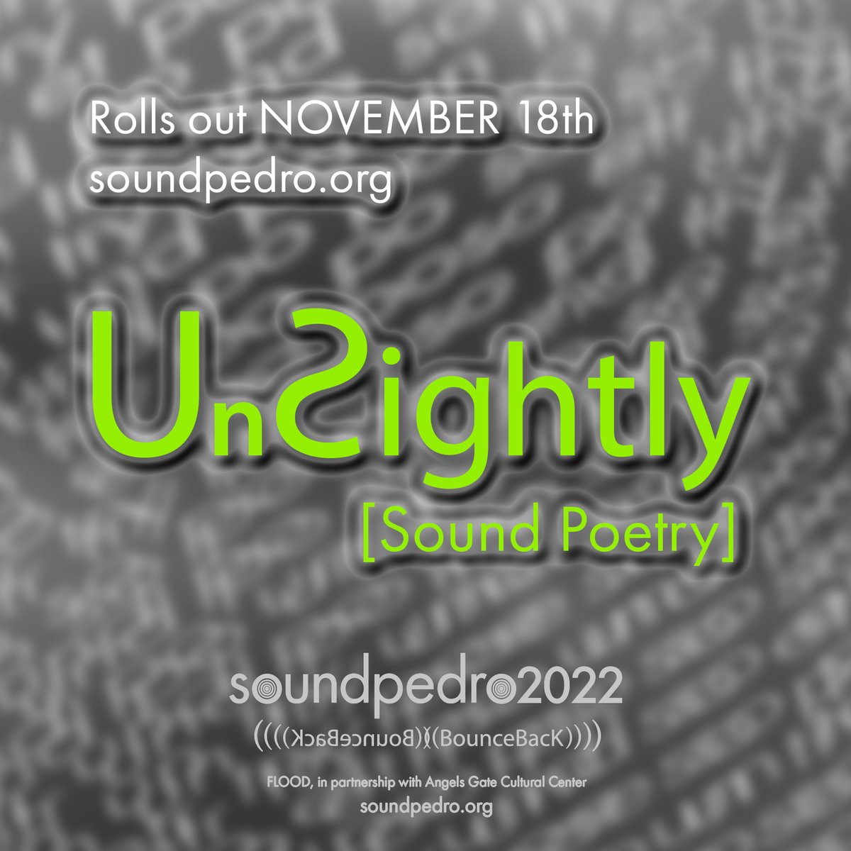 SoundWalk's tweet photo. #soundpedro2022 UnƧightly [Sound Poetry] presentation is now on our website - link in profile.

Sound poems by: Aglaíze Damasceno, Dani Lunn, David Kendall, Jim Andrews, Leeqsol Mullein, Mystic Elevator, nostoppinganytime, ok nephew, and Shih-Lin Hung

#soundart #soundpoetry https://t.co/GOxt19D3zk