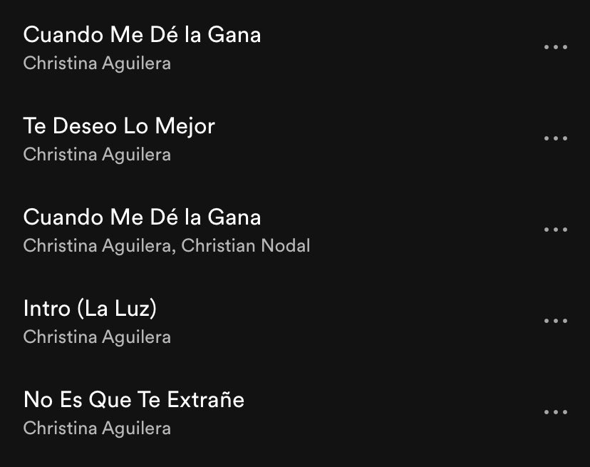 badgalxtina's tweet photo. Petition for Xtina to change the tracklist to 

Te Deseo Lo Mejor
Intro (La Luz)
NEQTE
CMDLG (feat. Nodal)

Ain’t nobody listening to Cuando Me De La Gana twice in less than 3 minutes https://t.co/27Hv09Pano