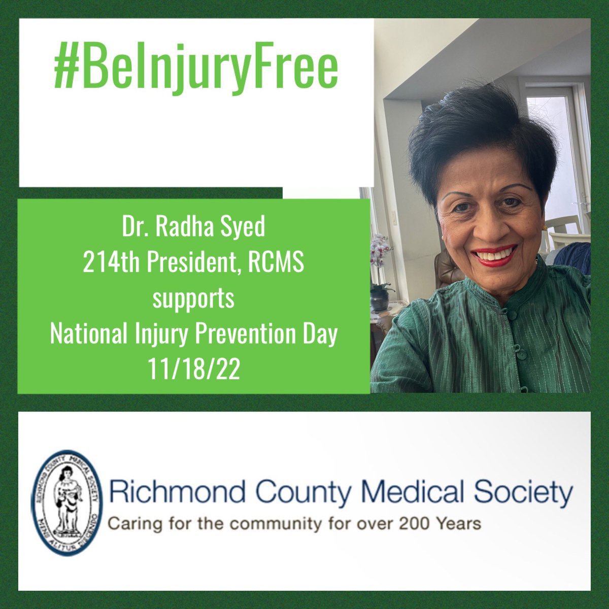 Melissa Grageda, MD (@drmgrageda) on Twitter photo Thank you Dr Radha Syed 214th President of Richmond County Medical Society for supporting National Injury Prevention Day! #BeInjuryFree #NationalInjuryPreventionDay #NIPD #NIPD2022 RT <a href="/rcmsny/">Richmond County MS</a> <a href="/ParagMehta6/">Parag Mehta MD MACP</a> <a href="/salvolpe/">Sal Volpe</a> <a href="/Johnmaesemd/">John Maese</a> Thank you Dr Radha Syed 214th President of Richmond County Medical Society for supporting National Injury Prevention Day! #BeInjuryFree #NationalInjuryPreventionDay #NIPD #NIPD2022 RT <a href="/rcmsny/">Richmond County MS</a> <a href="/ParagMehta6/">Parag Mehta MD MACP</a> <a href="/salvolpe/">Sal Volpe</a> <a href="/Johnmaesemd/">John Maese</a>