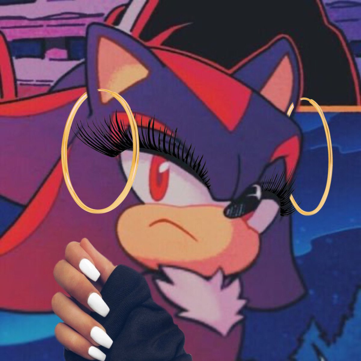 Sonikkubabyblu2's tweet photo. Here a picture I edited y’all can save it I don’t mind lol #ShadowTheHedgehog #slay #Materialgurl #edited https://t.co/USzeKO91t8