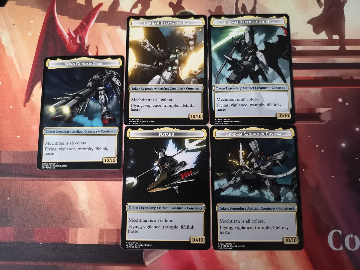 Check out these Gundam Wing Pilot/Mechtitan tokens a fan gifted me 😍